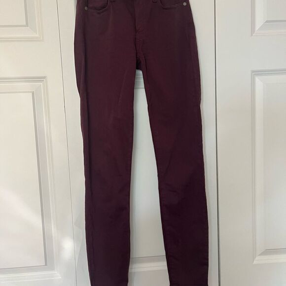 PAIGE VERDUGO ANKLE SKINNY JEAN IN PLUM COLOR *Great color for Fall* - Picture 4 of 13